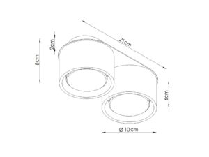Miniaturka 6 - Dwupunktowy plafon Modessa 21 cm – zdjęcie 7