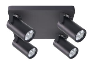 Miniaturka 2 - Plafon sufitowy Nalira czarny z czterema reflektorami GU10