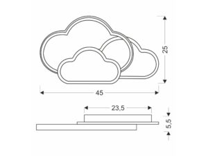 Miniaturka 4 - Rysunek wymiarowy plafonu Neverela LED