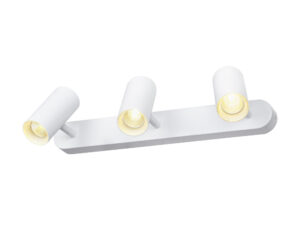 Miniaturka 3 - Biały plafon Noblo LED 19 W 3000 K z trzema reflektorami od dołu