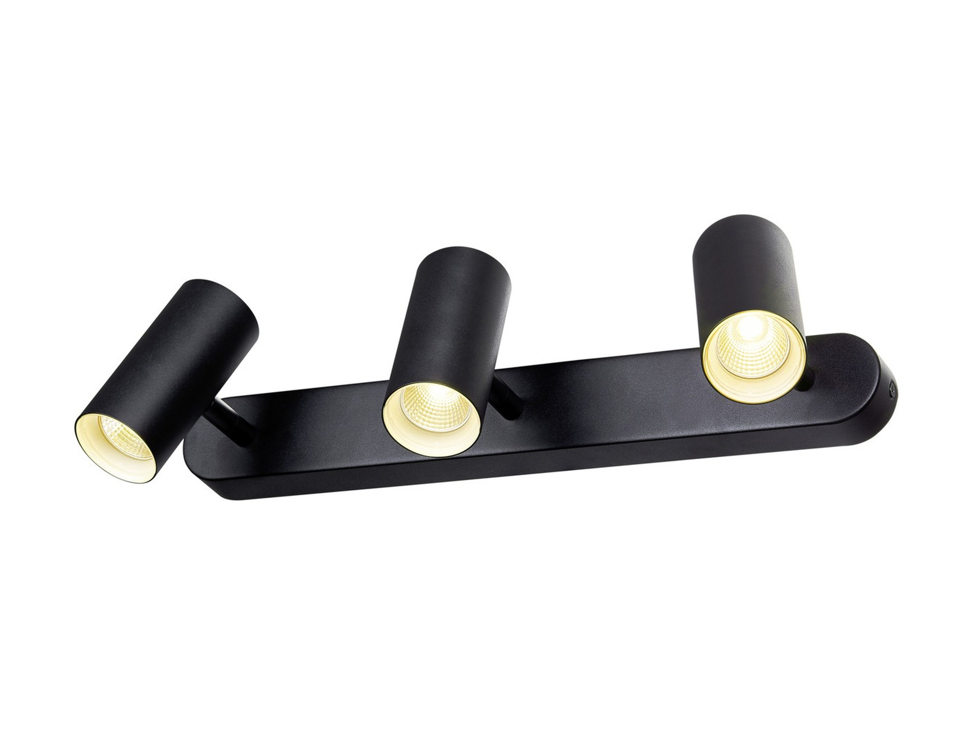 Czarny plafon Noblo LED 19 W 3000 K z trzema reflektorami od dołu