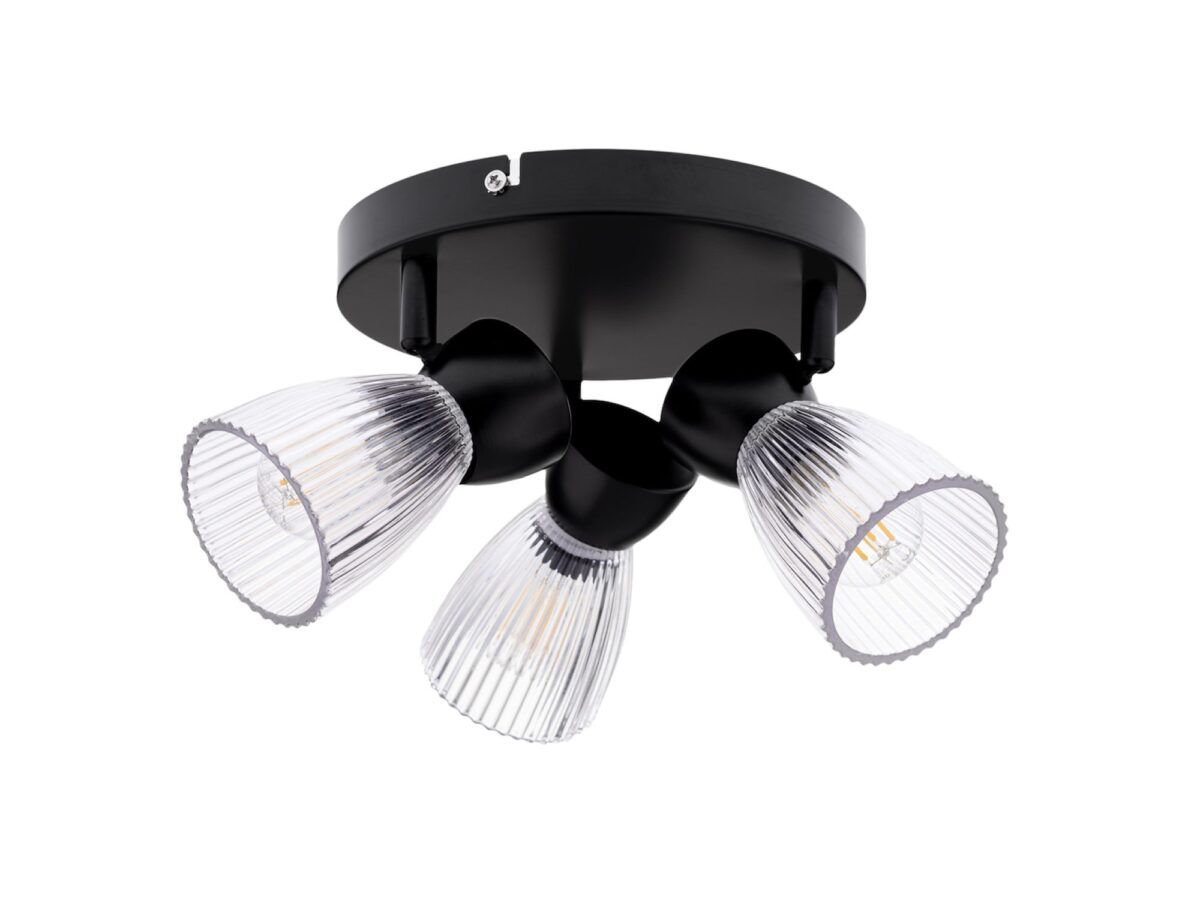 Lampa sufitowa Noridora 3 × E14 okrągła czarna lub złota