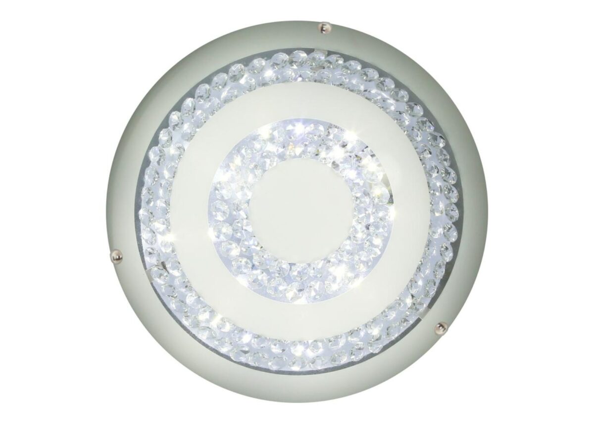 Plafon LED Novetena szklany 40 cm z kryształkami