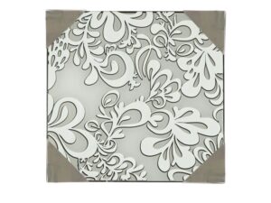 Miniaturka 2 - Plafon Novitio 40 × 40 cm ze szklanym kloszem i metalowymi narożnikami na białym tle