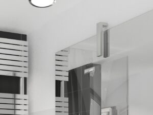 Miniaturka 1 - Plafon Olomano IP44 z niklową obręczą w aranżacji łazienki