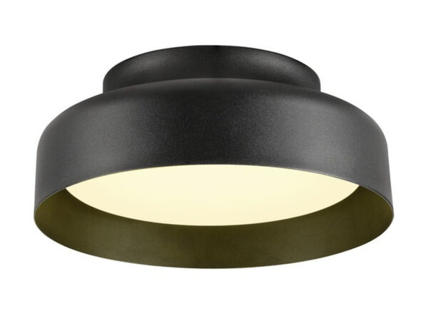 Plafon Ovana 30 czarny LED, okrągła oprawa natynkowa na białym tle