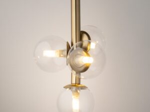 Miniaturka 3 - Plafon Perla Lux 4 z przezroczystymi kloszami ze szkła w aranżacji wnętrza