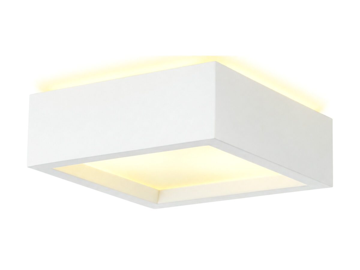Plafon Plastra 104 kwadratowy E27 25 cm biały