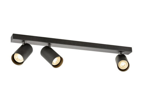 Czarna oprawa natynkowa Enola 2.0 M 60 cm z trzema regulowanymi reflektorami