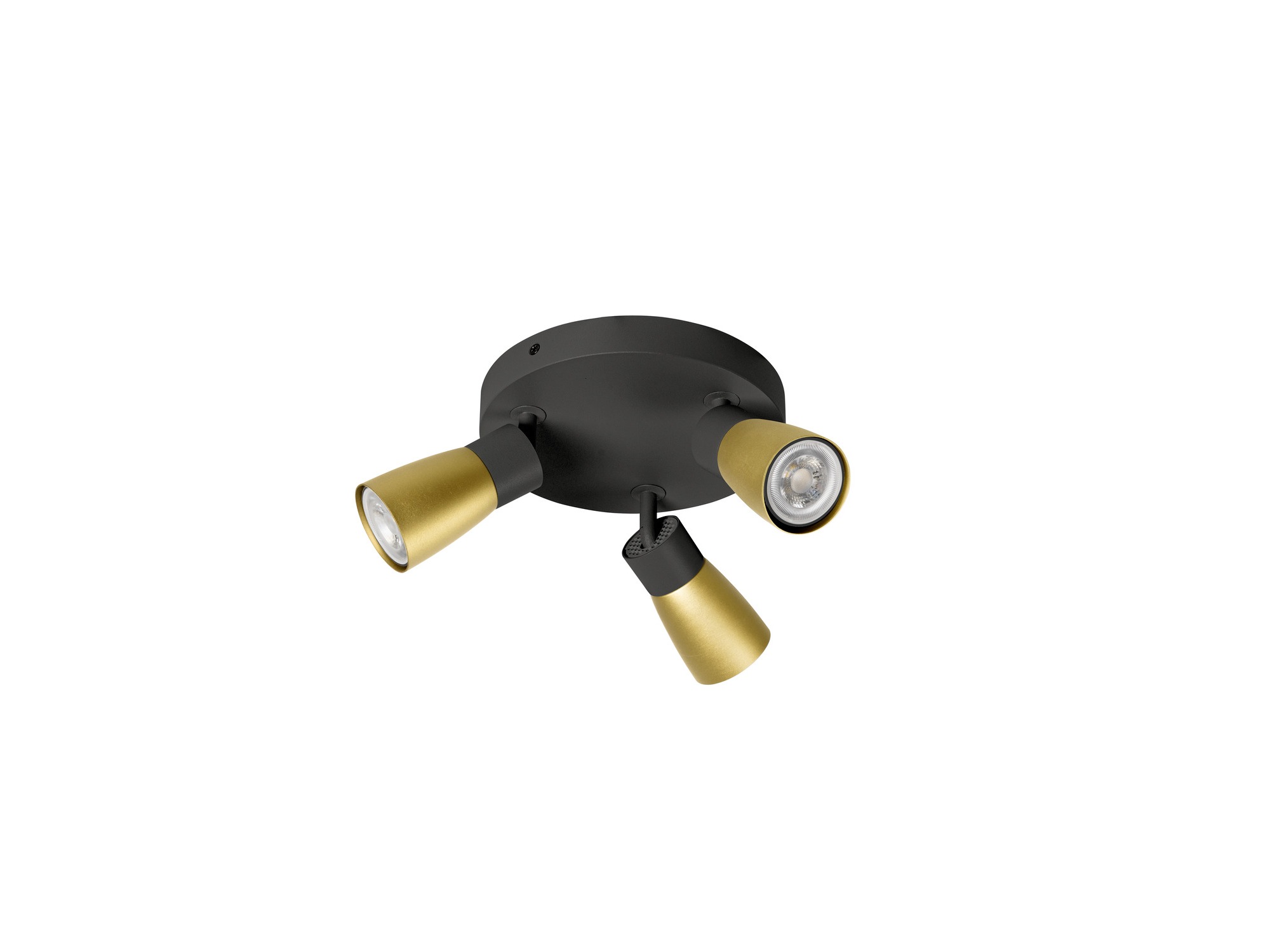 Czarno-złota lampa Puri 2.0 Dome pokazana z innej strony