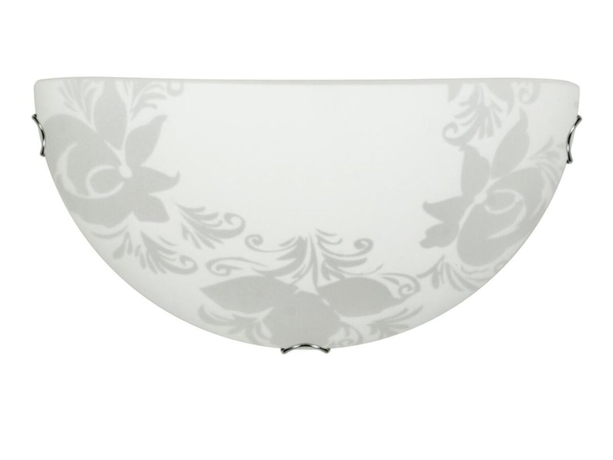 Plafon szklany Romeveta kwiatowy 30 cm biały