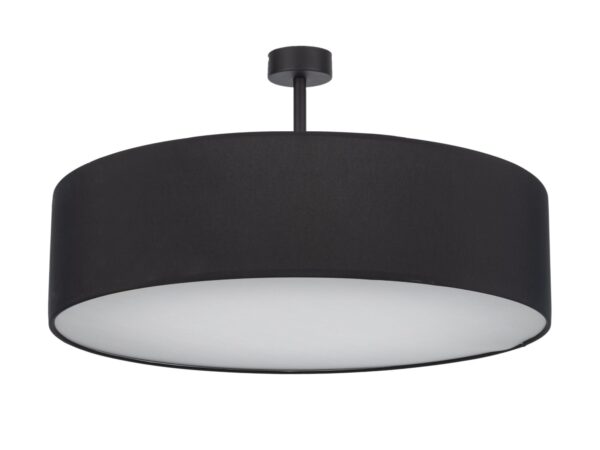 Plafon Rondo czarny 60 cm w wersji o wysokości 35 cm z białą blendą
