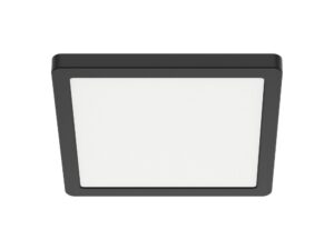 Miniaturka 1 - Czarny plafon LED Saledira kwadratowy 12 W bok 17 cm na białym tle