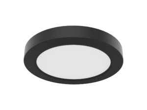 Miniaturka 1 - Czarny plafon LED Saledira okrągły 6 W średnica 14 cm na białym tle
