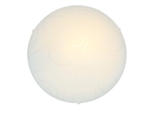 Miniaturka 4 - Plafon Saresora o średnicy 30 cm z delikatnym wzorem na białym szkle