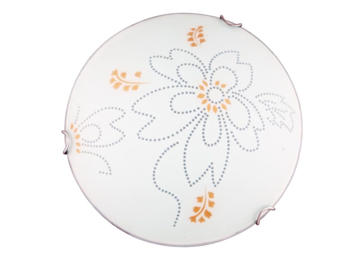 Plafon okrągły z kwiatowym wzorem Savoneta 30 cm chrom