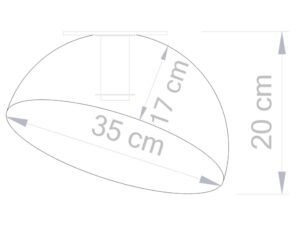 Miniaturka 13 - Schemat wymiarów plafonu Sfera 35: średnica 35 cm i wysokość 20 cm