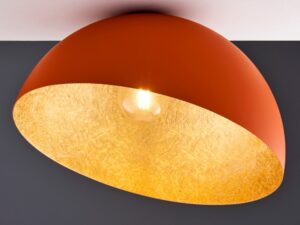 Miniaturka 4 - Plafon Sfera ceglany ze złotym wnętrzem, oprawa pod sufitem