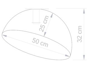 Miniaturka 16 - Rysunek wymiarów plafonu Sfera 50: średnica 50 cm, wysokość całkowita 32 cm