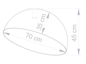 Miniaturka 8 - Schemat plafonu Sfera 70 z wymiarami kopuły