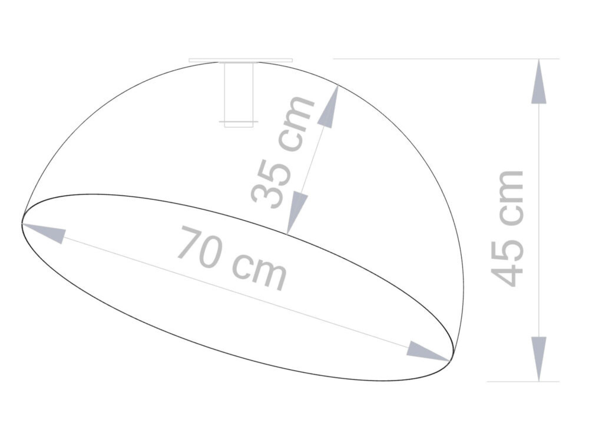 Rysunek wymiarowy plafonu Sfera 70