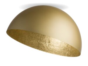 Miniaturka 10 - Plafon Sfera złoty z kopułowym kloszem na białym tle