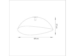 Miniaturka 6 - Plafon Solaris L, schemat wymiarowy klosza o szerokości 69 cm i wysokości 27 cm
