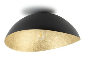 Miniaturka 1 - Plafon Solaris M czarny ze złotym wnętrzem kopuły