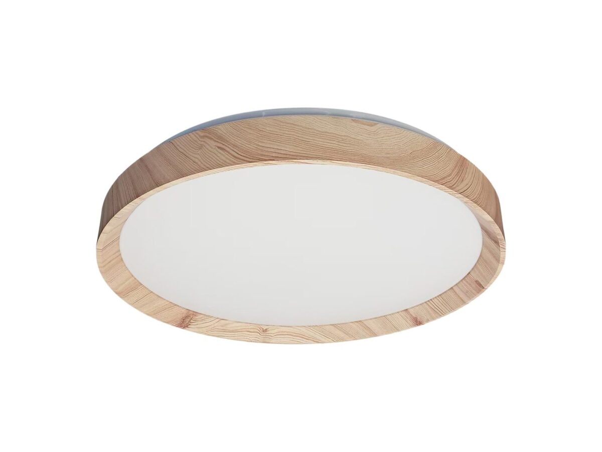 Plafon sufitowy Solovena LED 36 W dekor drewna 48 cm