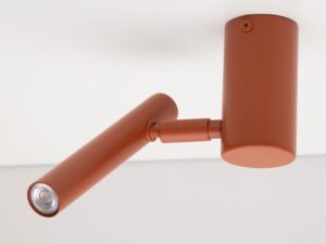 Miniaturka 8 - Plafon Sopel 1 krótki ceglany, cylindryczna oprawa na krótkim bocznym ramieniu