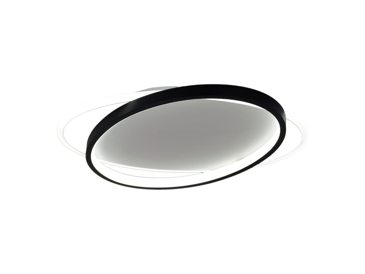 Plafon sufitowy LED 30 W CCT dwa ringi 42 cm czarno-biały