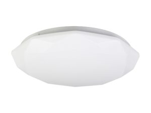 Miniaturka 2 - Biały plafon sufitowy Lumavira 22 cm z geometrycznym kloszem na białym tle