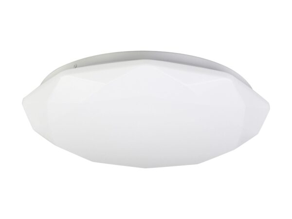 Plafon sufitowy Lumavira 49 cm biały z geometrycznym kloszem akrylowym