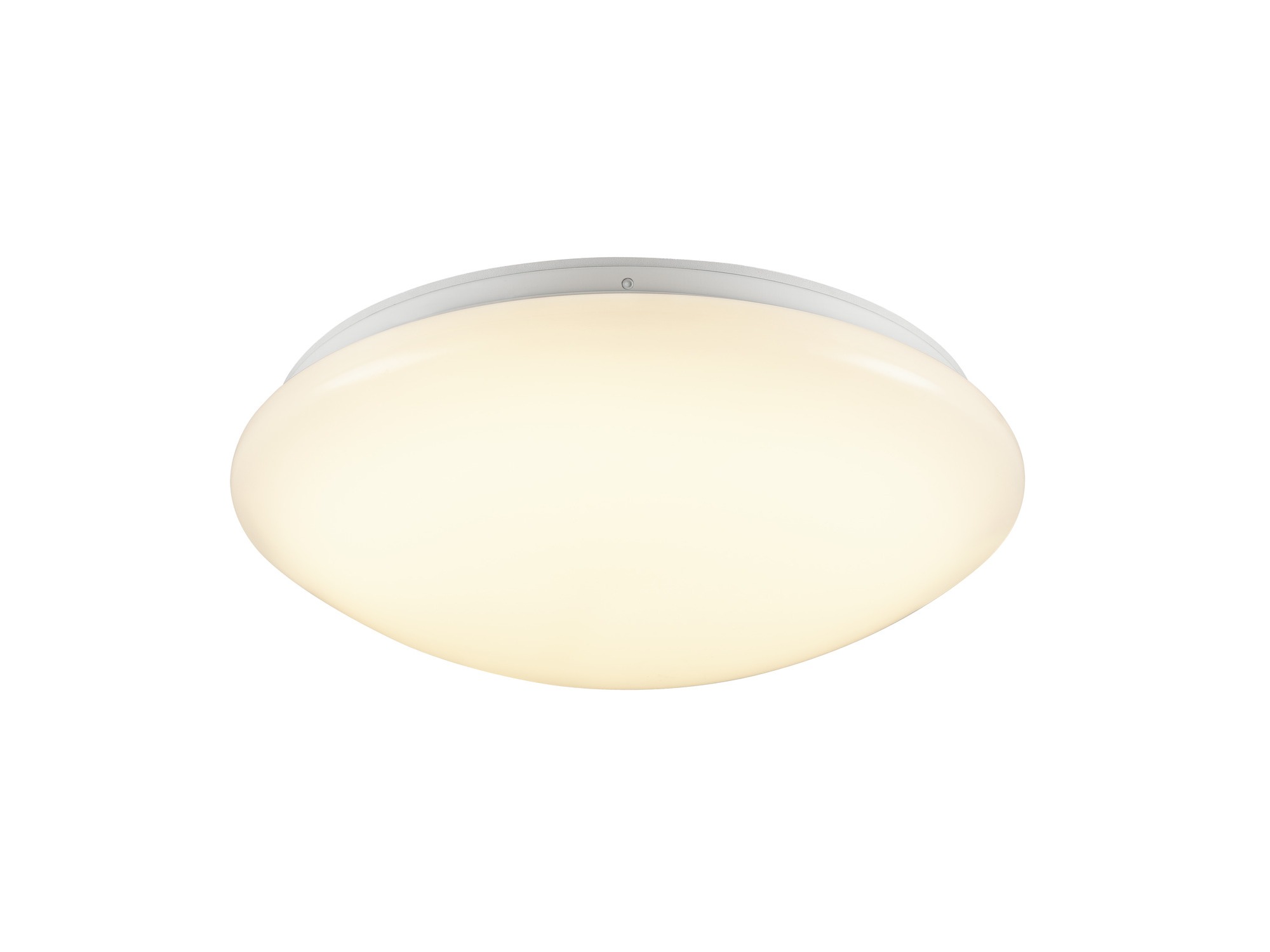 Biały plafon Surface V 390 LED na białym tle, światło neutralne