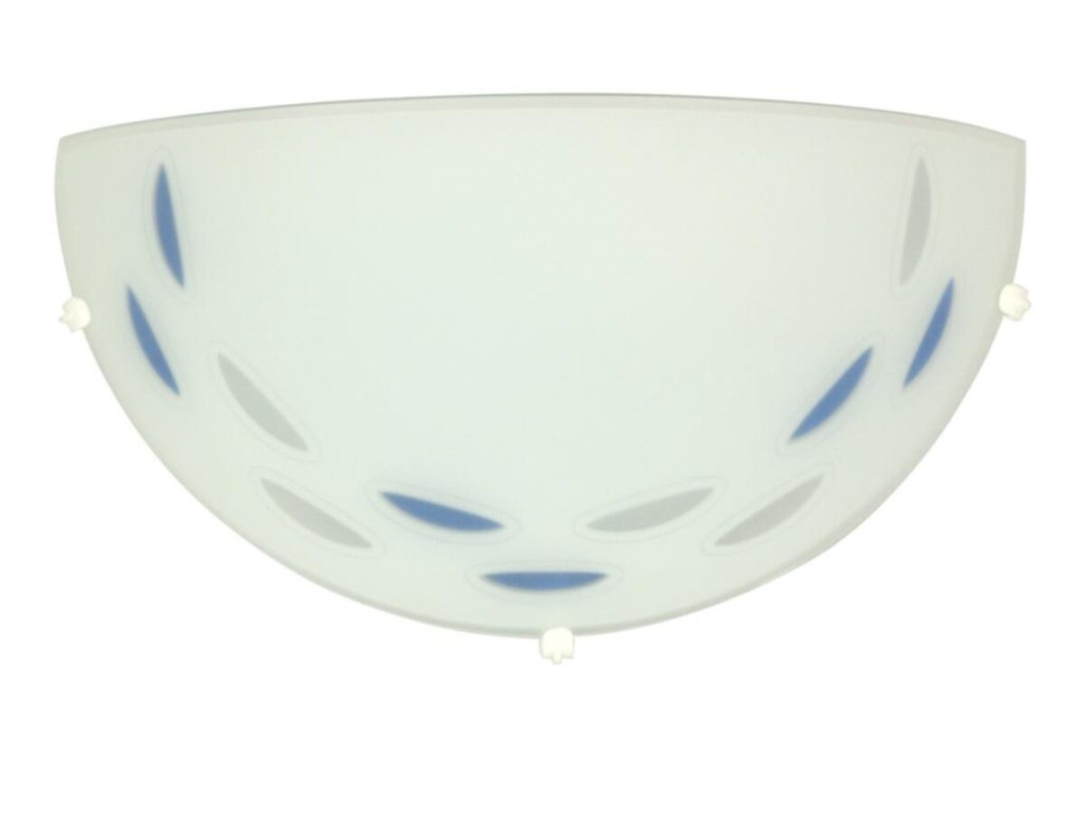 Plafon szklany półokrągły Maremena 30 cm biało-niebieski