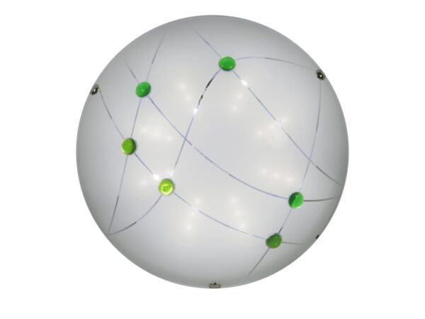 Plafon LED Tamanio 30 cm z zielonymi kryształkami