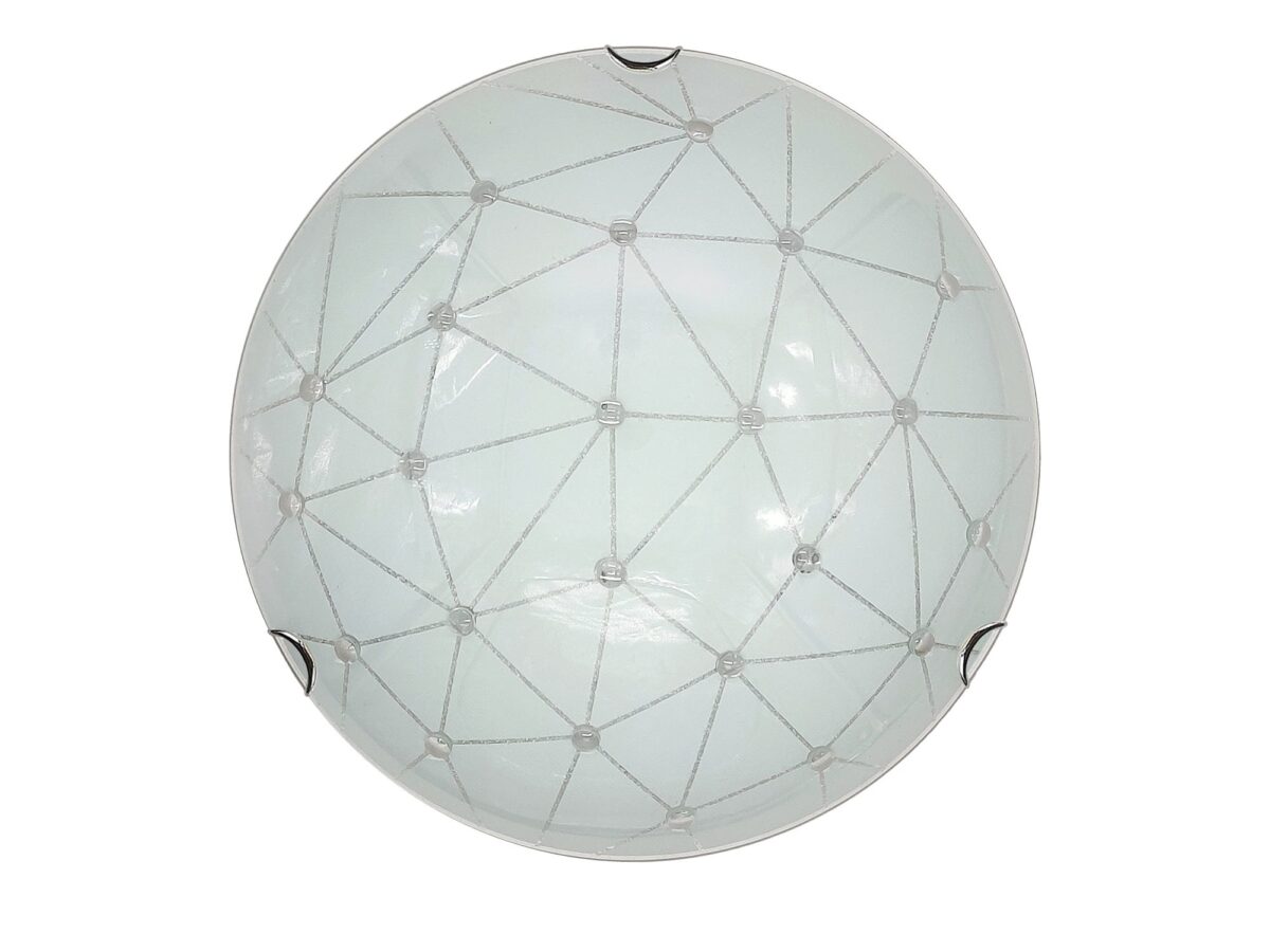 Plafon Tamavela biały szklany 30 cm z geometrycznym wzorem E27
