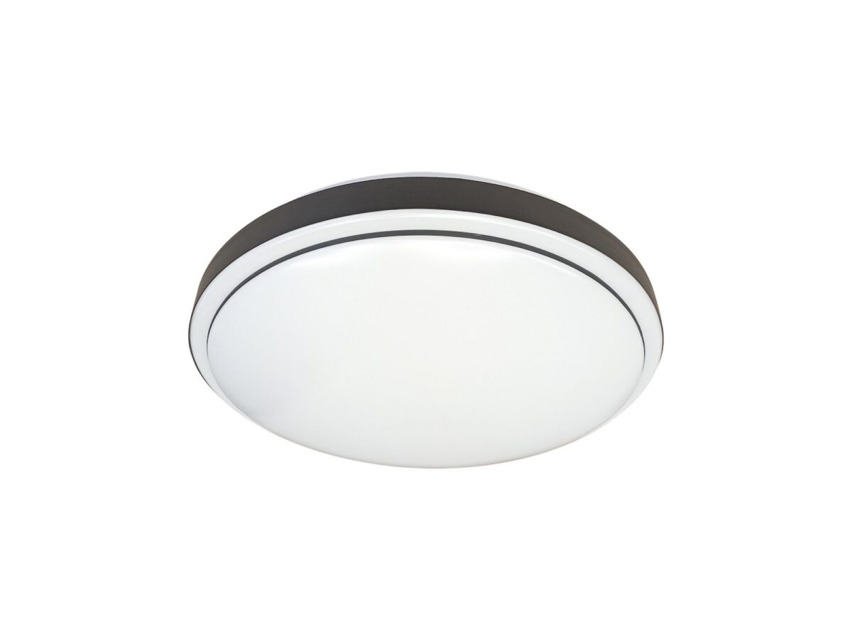 Plafon Teritino czarny z białym kloszem E27 33/39 cm