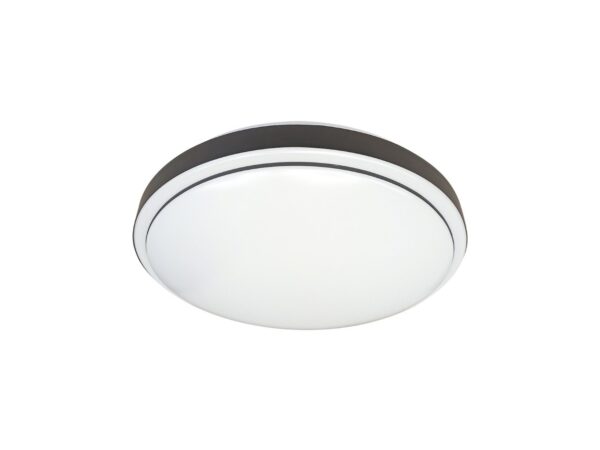 Czarny plafon Teritino z białym kloszem 2 × E27 33 cm na jasnym tle