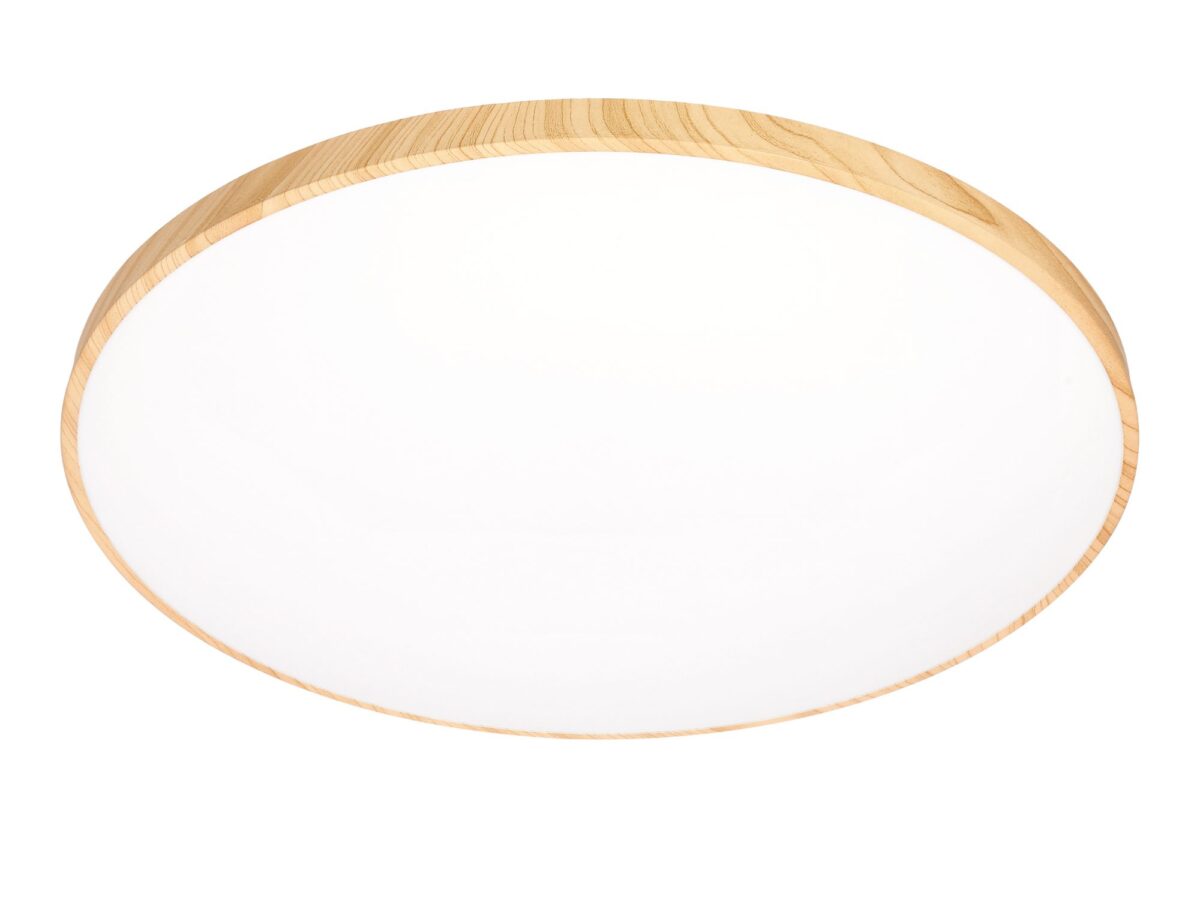Plafon Ulirona LED biały z obręczą drewnopodobną 59 cm
