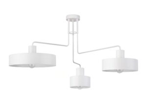 Miniaturka 5 - Plafon Vasco 3 biały z trzema metalowymi kloszami na wygiętych ramionach