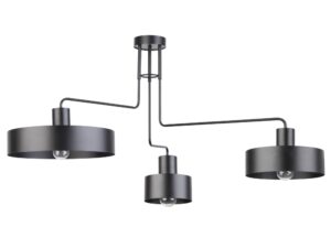 Miniaturka 1 - Plafon Vasco 3 czarny z trzema cylindrycznymi metalowymi kloszami