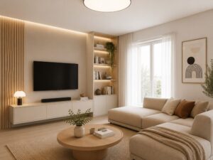 Miniaturka 4 - Brązowy plafon Velis LED 60 W w aranżacji wnętrza
