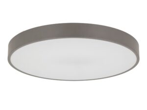 Miniaturka 1 - Brązowy plafon Velis LED 30 W na białym tle, oprawa z jasnym kloszem