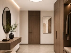 Miniaturka 5 - Brązowy plafon Velis LED 30 W pokazany we wnętrzu