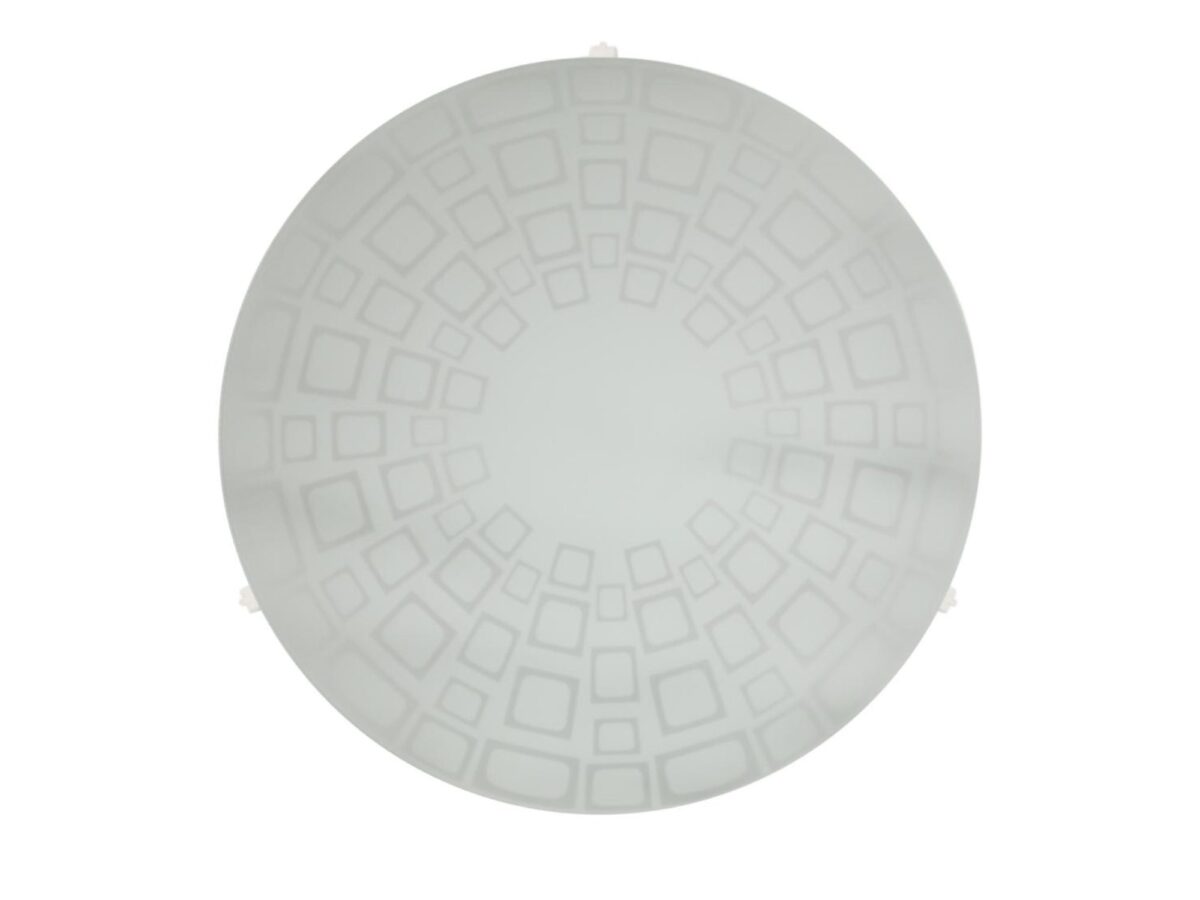 Plafon szklany Vesemia 30 cm biały geometryczny wzór