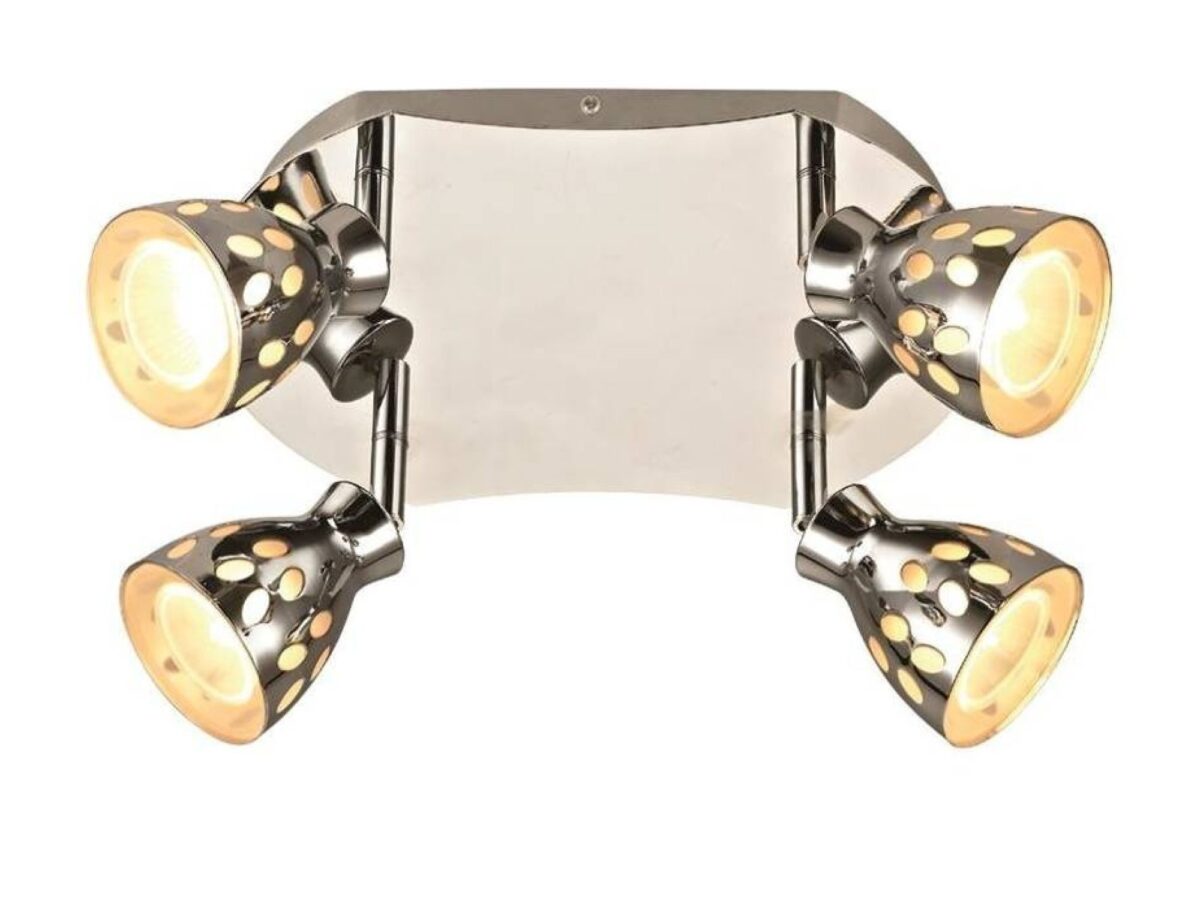 Plafon sufitowy Voliria chromowany z czterema reflektorami GU10