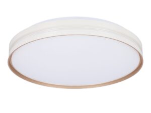 Miniaturka 4 - Biało-złoty plafon LED Volovina 40 cm z białym dyfuzorem