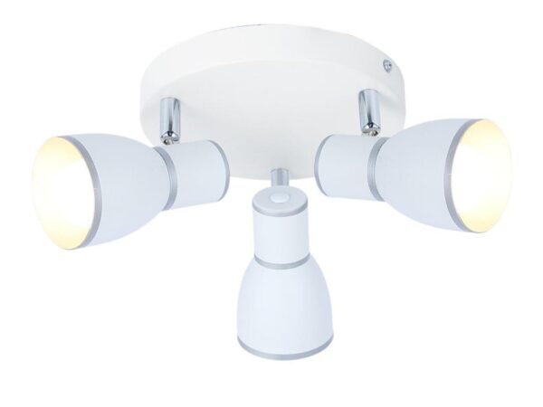 Plafon Zarisena 3-punktowy E14 34 cm biały z chromem