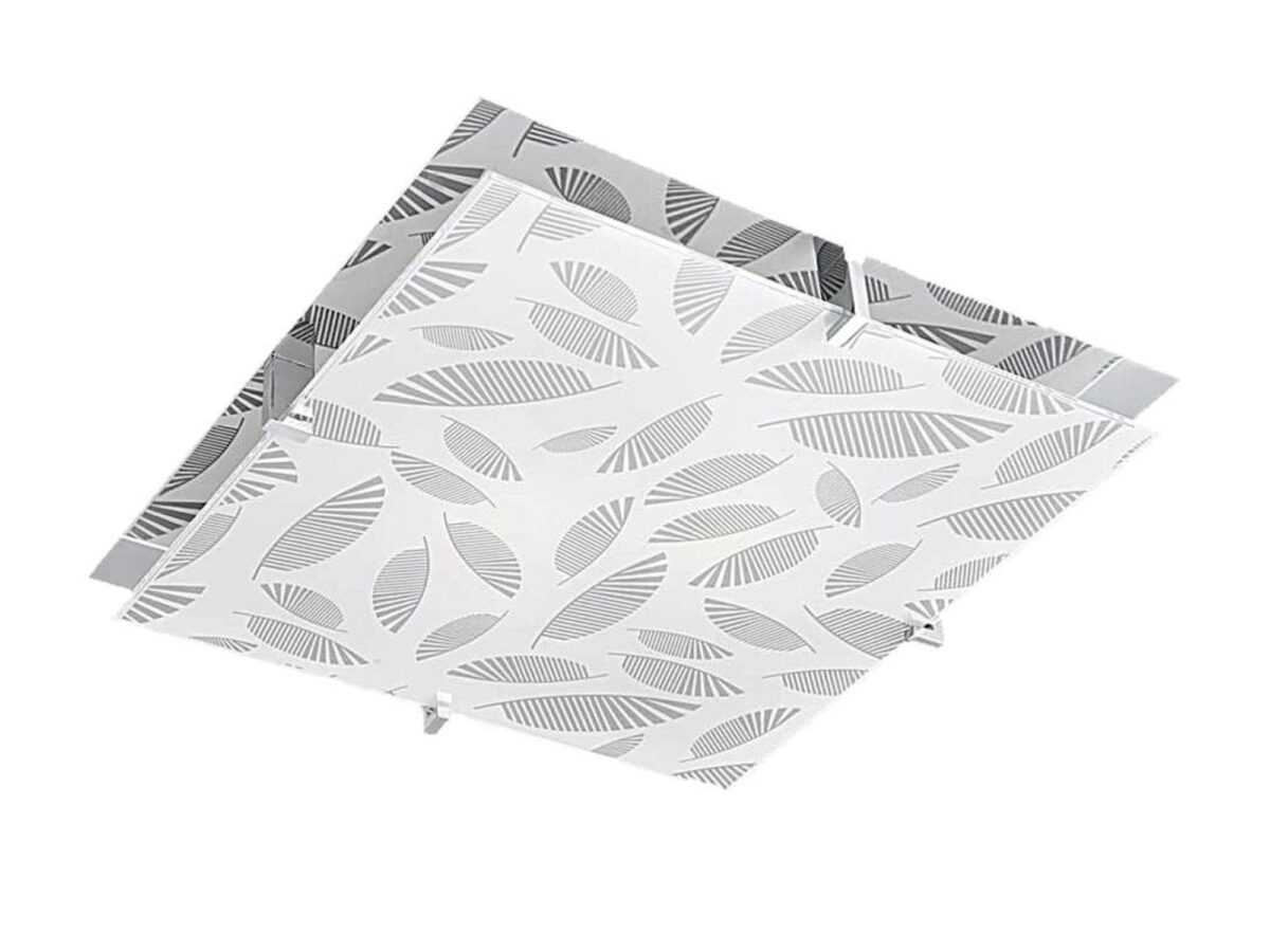 Plafon sufitowy Zenotela 36 cm ze szklanym wzorem liści